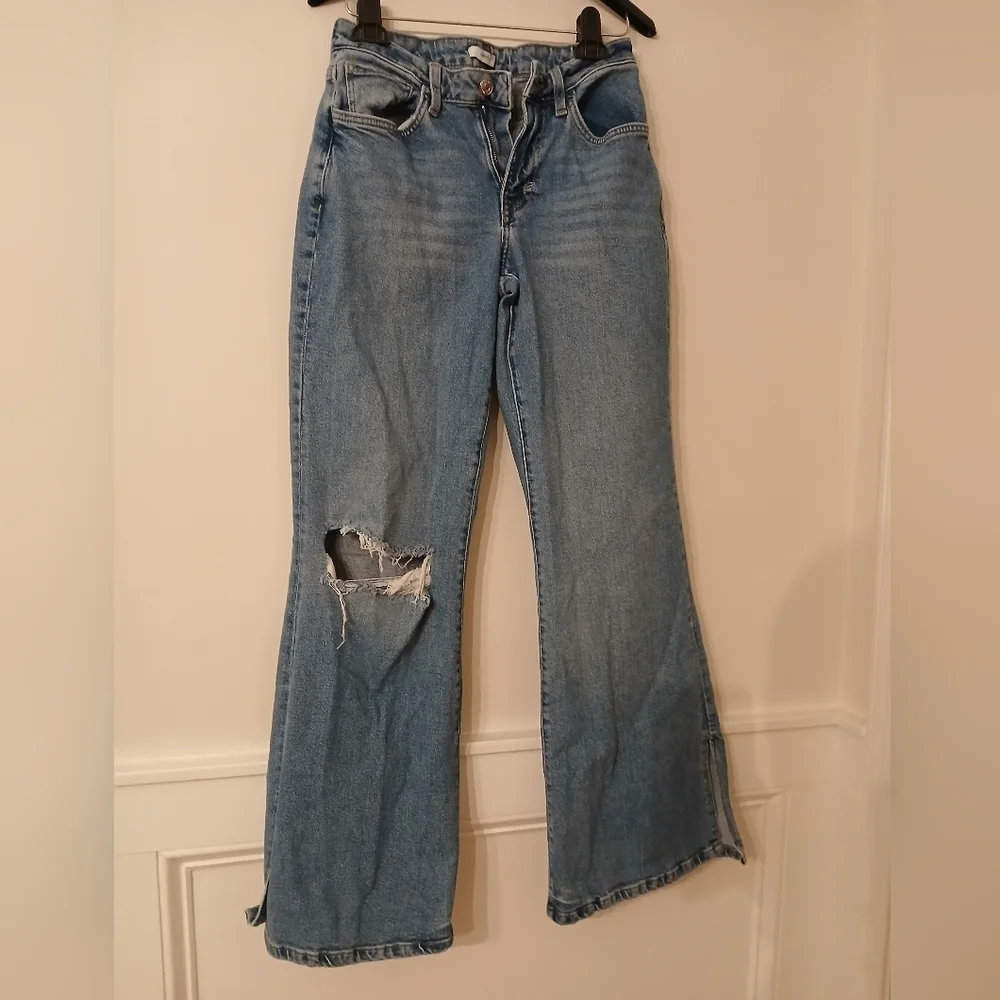 Vintage Forever 21 Distressed Wide Leg High Waisted Jeans Size:25 Bell Bottoms - Picture 11 of 11